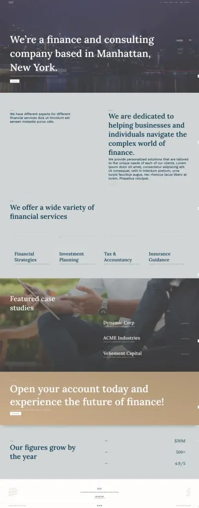 Aegis FinCorp website design