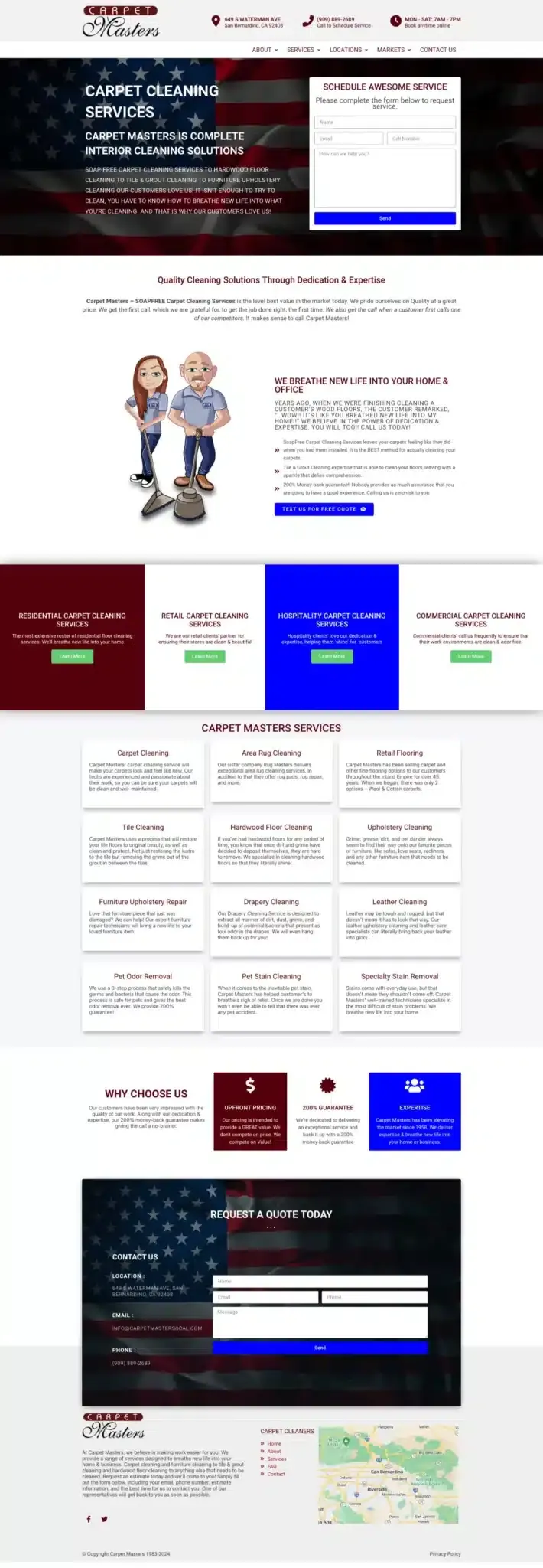 Carpet cleaning website design
