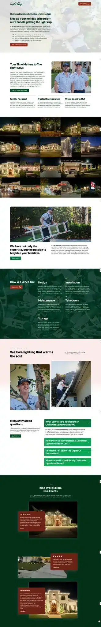 Christmas light installation website design