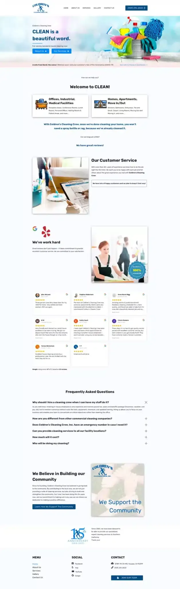 Commercial cleaners website design