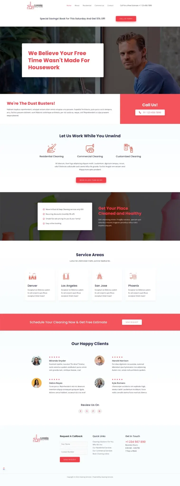 Cleaning service website design