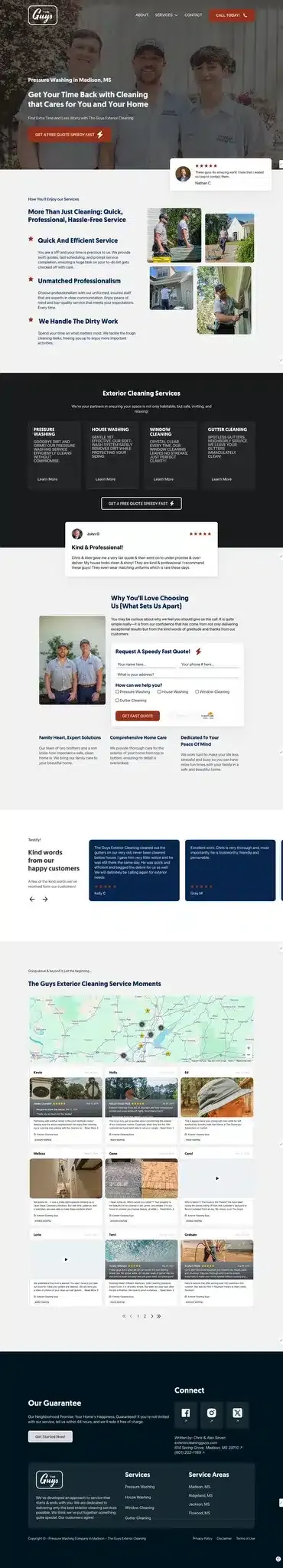 Pressure washing website design
