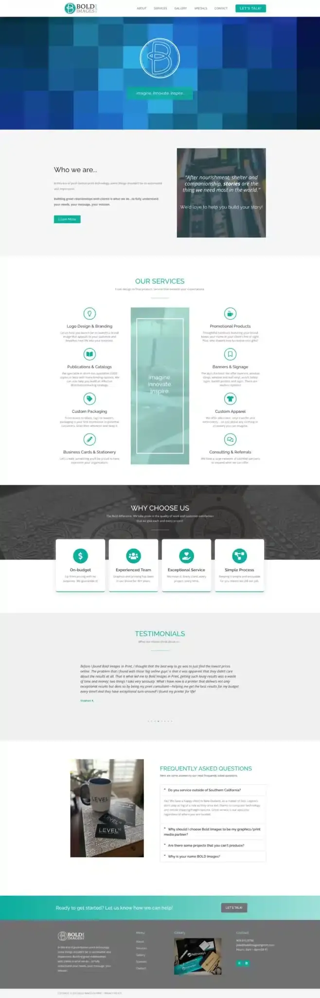 Print shop website design