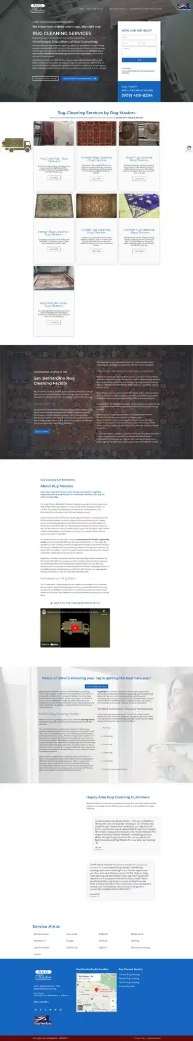 Rug cleaner website design