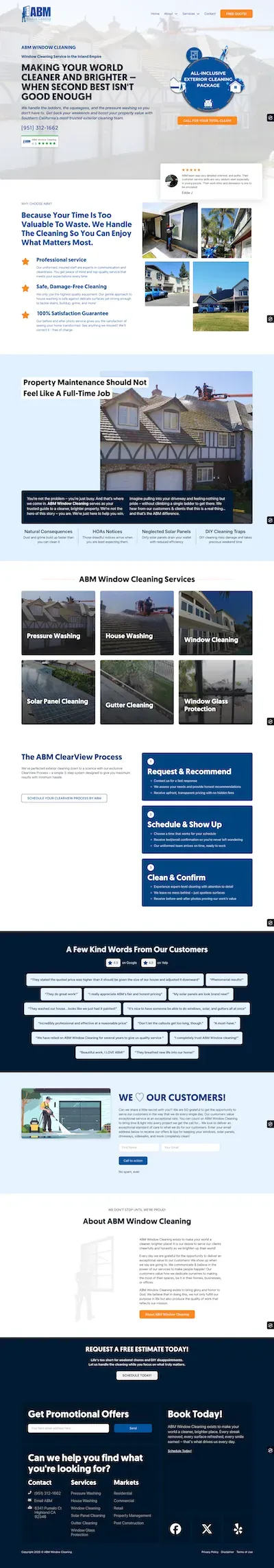 Window cleaning service website design